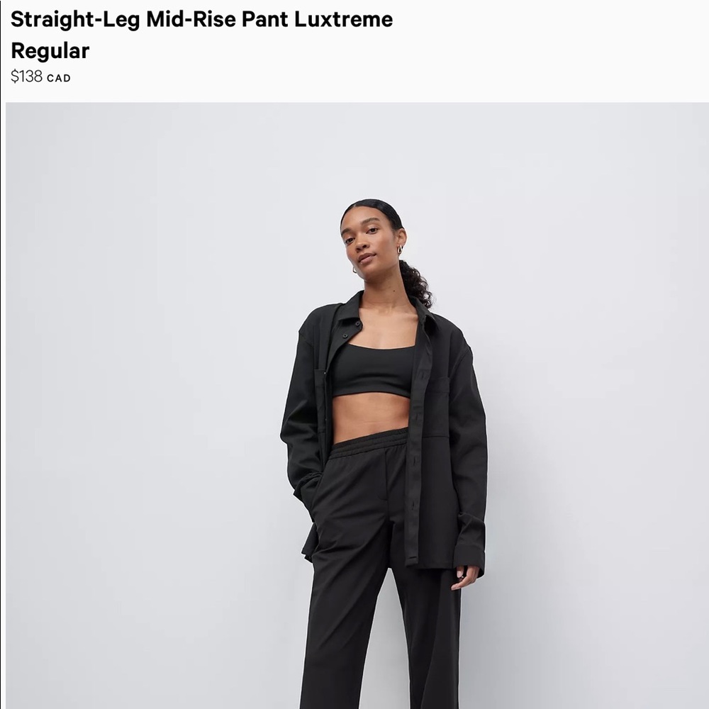 Lululemon Straight Leg Mid-Rise Pant LUXTREME New Sz S